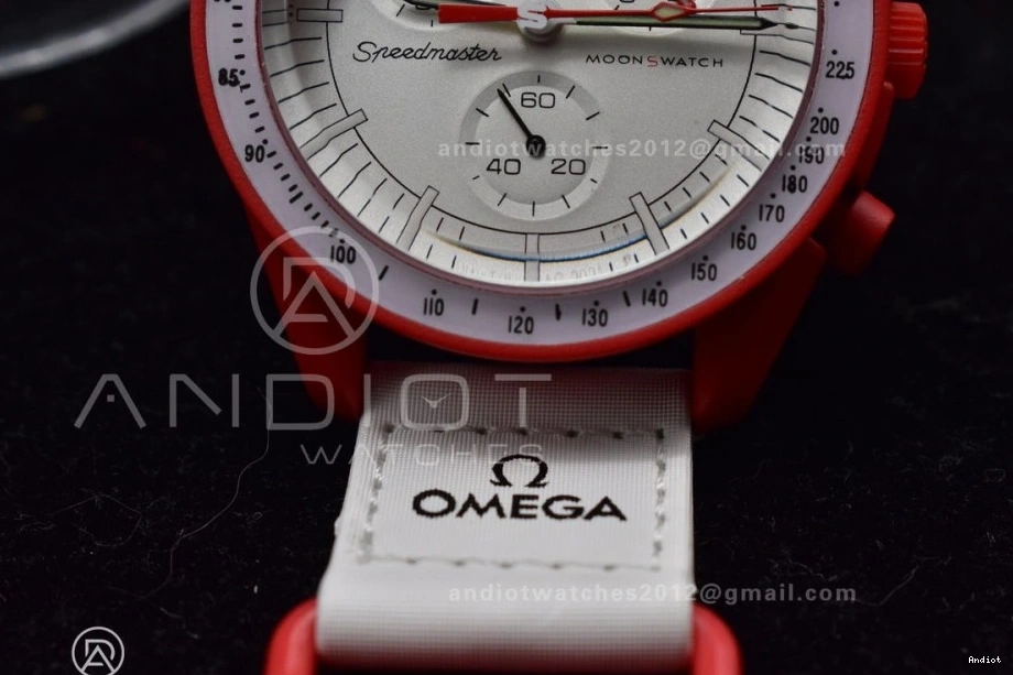 Swatch Moonwatch Mission Bioceramic to on Omega Mars Quartz Nylon x Strap 0105